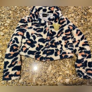 Girls XS Disney Minnie Mouse Leopard Fleece Jacket